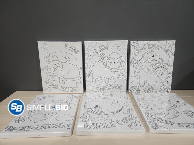 Lot 58-38495 - Lot of (6) New pre dawn Canvas's -- I am Turtley AWESOME -- I am WHALE done --- I am UN-BEE-LIEVABLE...
