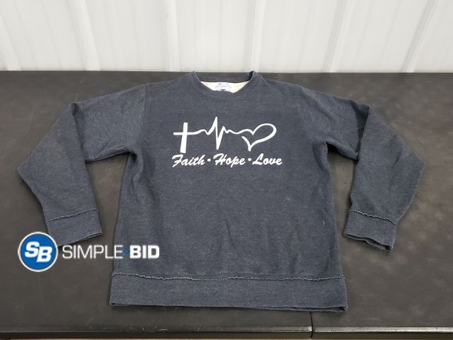 Lot 58-64615 - Women's New Agenda Faith.Hope.Love. Crew Sweatshirt  Size S - Appears Good Used Condition