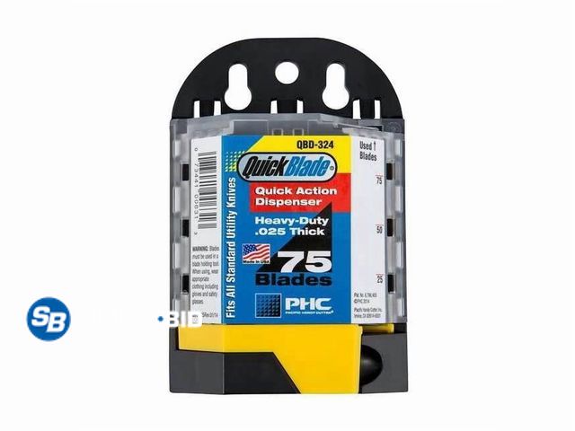 Lot 58-71822 - Pacific Handy Cutter Utility Blade w/Dispenser,3 in W,PK75 QBD324 - unopened
