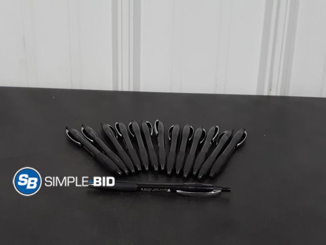 Lot 58-28357 - Lot of (14) Bic Atlantis Black Ink Pens - New Just Out of Package