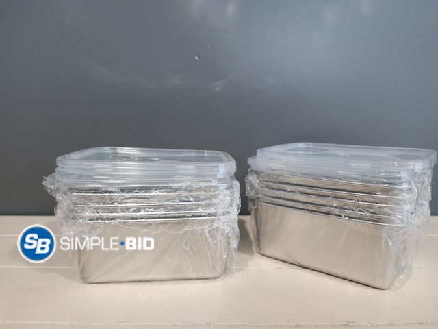 Lot 58-40169 - New 20 PCS Food Storage Containers with Lids Airtight (10 Containers &amp; 10 Lids)，stainless steel ...