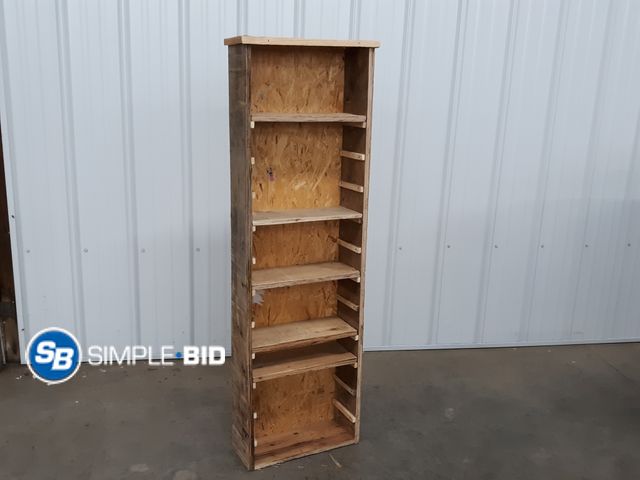 Lot 58-29713 - Wooden 5 Adjustable Shelf Unit - 6" x 16 1/2" x 53"