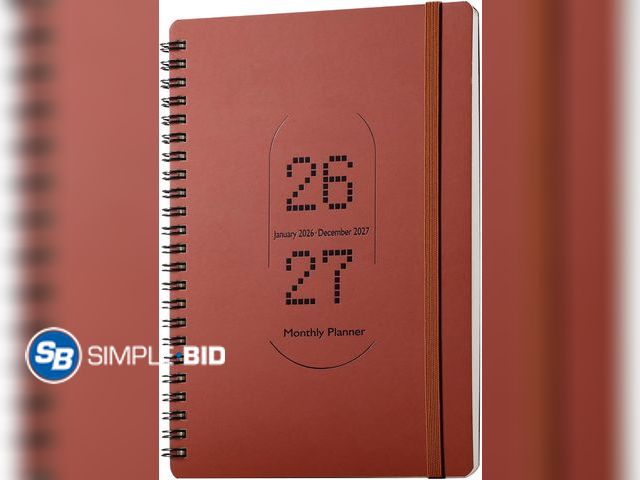 Lot 58-83134 - New 2026-2027 Monthly Planner-A5 Size Calendar Planner -Thick 120g Paper | Hard Cover with Elastic B...