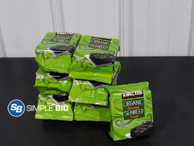 Lot 58-26103 - Lot of (7) Kirkland Organic Roasted SEAWEED snacks - unopened