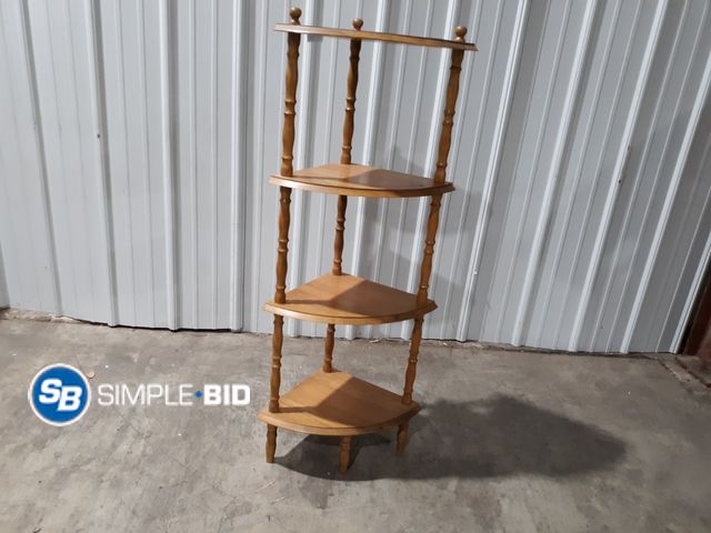 Lot 58-21982 - Wooden Quarter Circle 4 Level Shelf