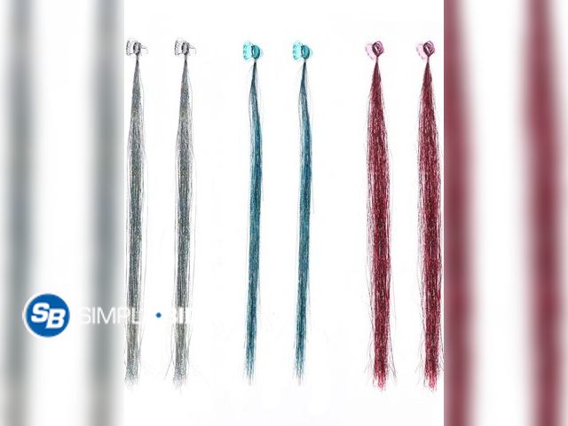 Lot 58-58464 - New Wonder Nation 6 Pack Tinsel Faux Hair Set with Heart Claw Clips (Girl's)