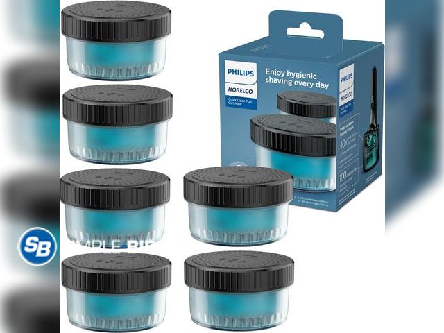 Lot 58-72724 - Lot of (3) New Norelco Philips Quick Clean Pod Cartridge, Lubricates Shaver and Eliminates Cut Hair,...