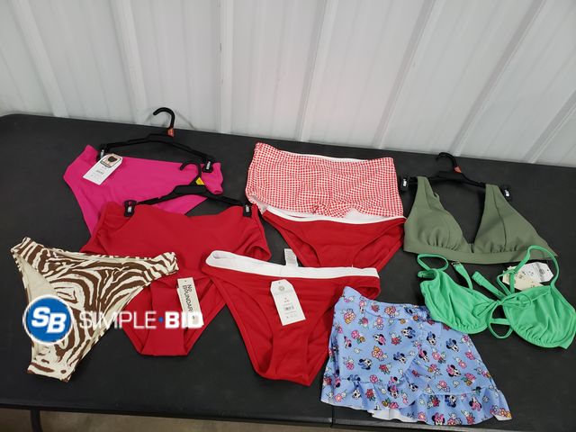 Lot 58-71463 - SWIMSUITS!  Lot of Women's and Girls Swim Bottoms and Tops - various styles and sizes  - unworn
