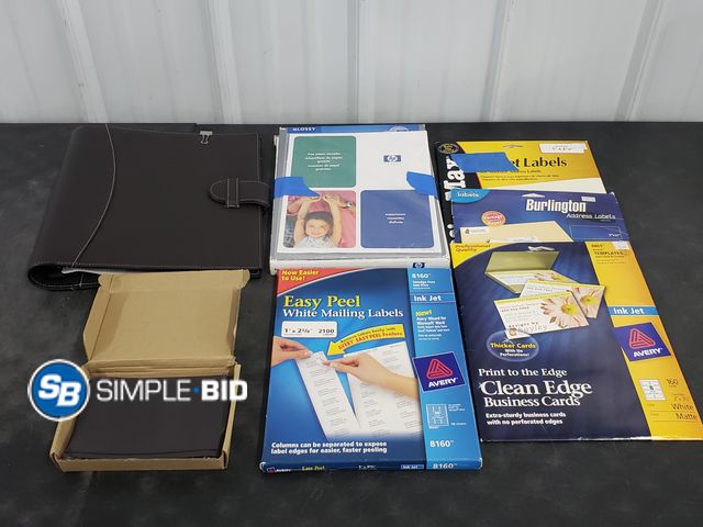 Lot 58-75872 - Lot of (5) Sets of Printing Label Sheets, Photo Paper, Rectangular Magnets and 3-Ring Binder