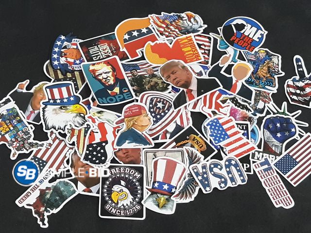 Lot 58-33476 - TRUMP! stickers for laptop, phone, tumblers and more - unused -- approx. 50
