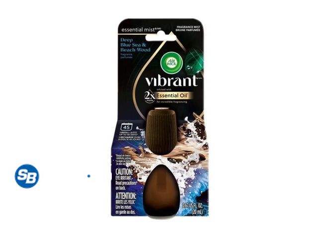 Lot 58-65259 - New Air Wick Essential Mist Vibrant Scented Oil Air Freshener Diffuser Refill, Deep Blue Sea and Bea...