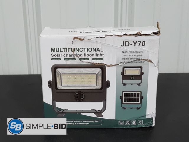 Lot 58-20865 - Multifunctional Solar Charging Floodlight - Damaged Box - Appears Unused