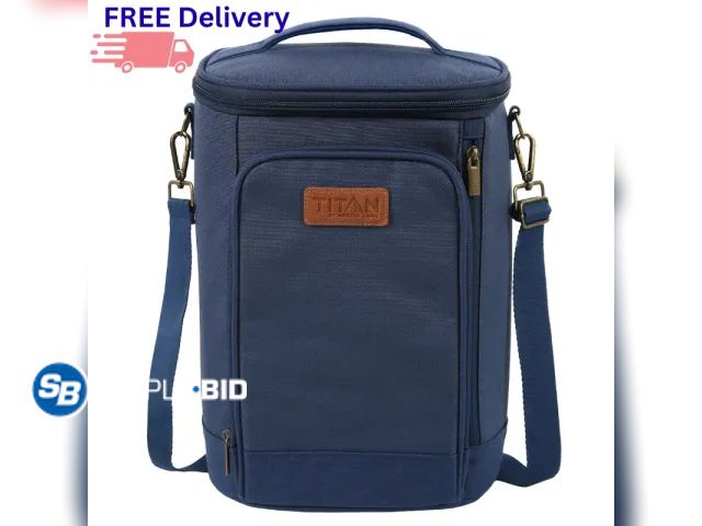 Lot 58-67101 - Titan Insulated Bottle Tote Cooler Bag Holds 18 Cans or 4 Wine Bottles with Ice Packs Dividers Leak ...