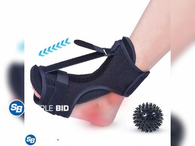 Lot 58-27966 - Upgrade Plantar Fasciitis Night Splint for Men Women, Drop Foot Brace Splint with Foot Massage Ball,...