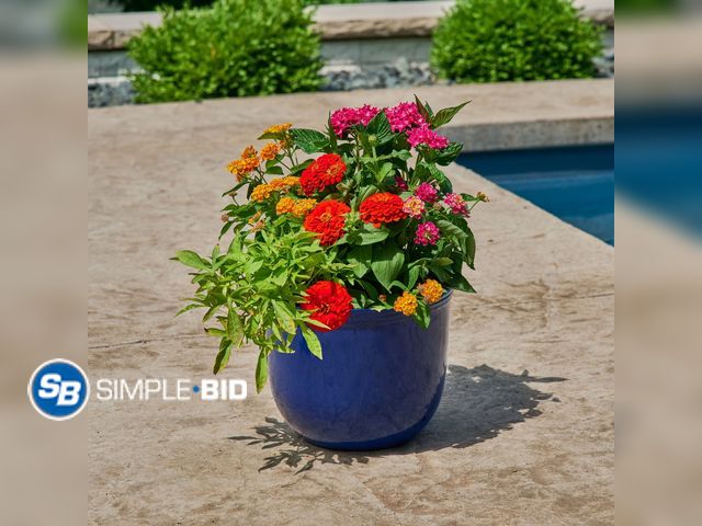 Lot 58-29666 - New Better Homes &amp; Gardens 12" Meadow Planter,Blue