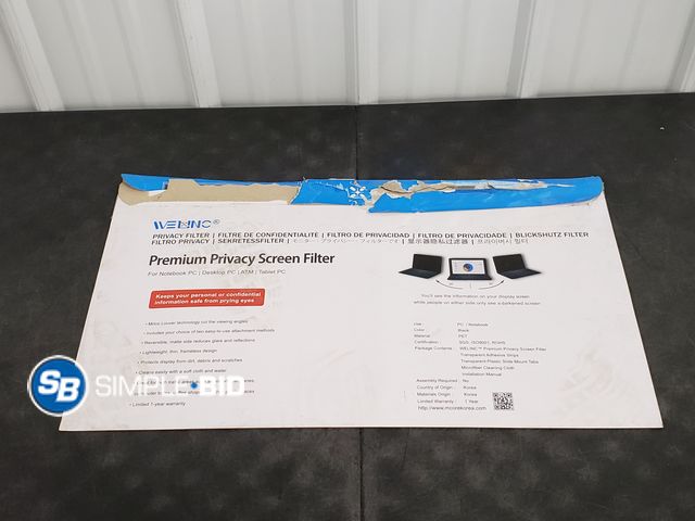 Lot 58-56087 - Welinc Premium Privacy Screen Filter - 21.7" x 13.5"