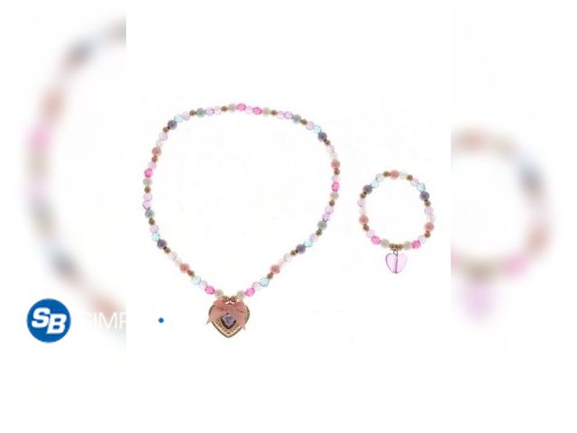 Lot 58-60083 - New Wonder Nation 2 Pack Heart Stretch Necklace and Bracelet Set (Girl's)