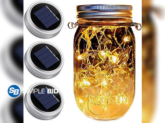 Lot 58-57789 - New Dracarys 3 Pack Mason Jar Solar Lights Lids, Solar Fairy LED Lights (NO Jars&amp;Hanger), Festiv...
