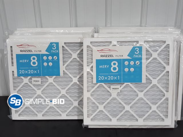 Lot 58-29105 - Lot of (21) Razzel Filters Merv 8 20 x 20 x 1 Each