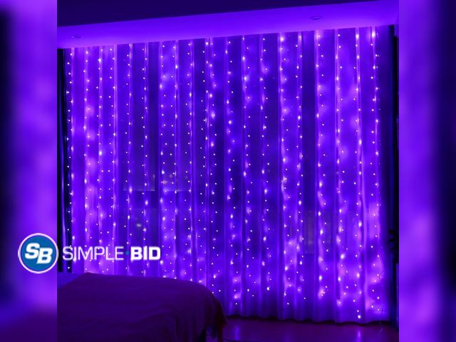 Lot 58-74275 - New HXWEIYE 300LED Fairy Curtain Lights, 9.8x9.8Ft USB, Remote, 8 Modes &amp; Timer | Dimmable, Chri...