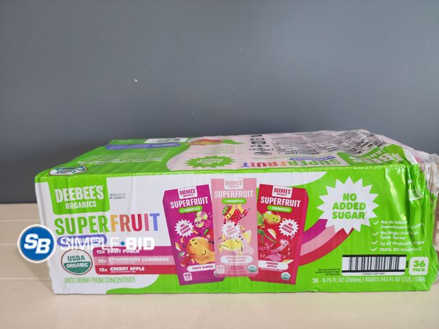 Lot 58-35826 - DEEBEE'S Organics Superfruit + Prebiotics Juice boxes - fruit punch - strawberry lemonade - cherry a...