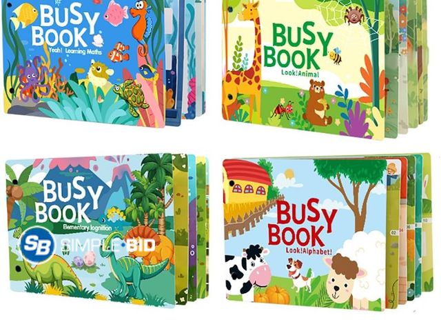 Lot 58-60086 - New Vamotto Busy Book for Toddlers 3+ Year Old, Montessori Sensory Quiet Book, Educational Learning ...