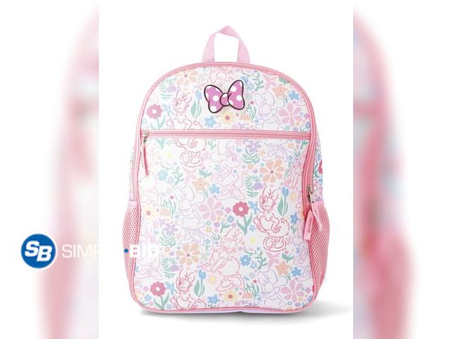 Lot 58-27107 - New Minnie Mouse Girls 16" Laptop Backpack with Light Up Badge, Pink