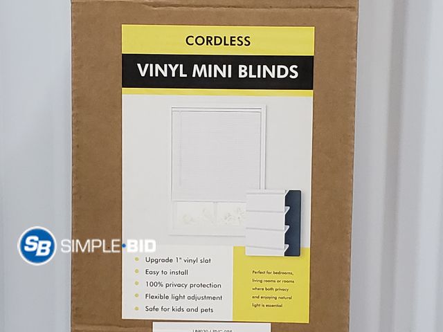 Lot 58-50278 - Cordless Vinyl Mini Blinds - 22.5"W x 64" H - White