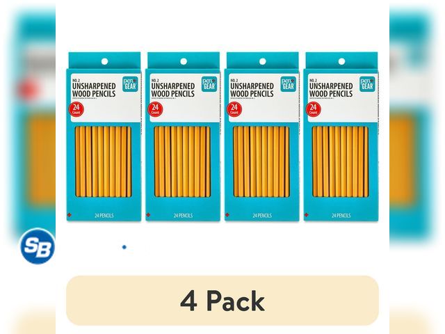 Lot 58-37426 - New (4 pack) Pen+Gear #2 HB Unsharpened Wood Pencils, Yellow, 24 Count