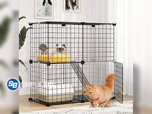 Lot 58-58732 - Dextrus 2-Tier Large Cat Cage,Indoor and Outdoor Pet Cage,Versatile DIY Pet Playpen with Removable M...