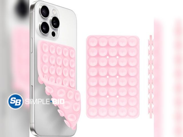 Lot 58-54281 - Lot of (5) New Silicone Suction Cup Phone Case Mount Double Sided, Hands-Free Strong Grip Holder for...