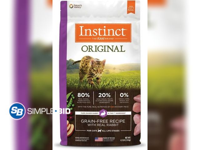 Lot 58-71794 - Instinct Original Dry Cat Food, Raw Coated Kibble, High Protein, Grain Free Recipe - Real Rabbit, 4....