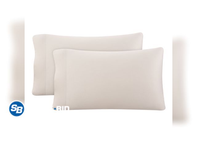 Lot 58-58760 - New Allswell Soft &amp; Silky Cream Glaze Rayon Derived from Bamboo Sateen Pillowcases, King (2 Coun...