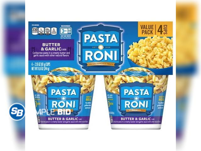Lot 58-72365 - Lot of (3) Pasta Roni Butter Garlic Cups 8.6 Oz 4 Pack - unopened - expired