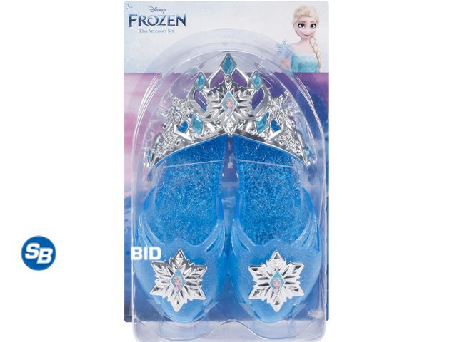 Lot 58-33609 - New Disney Frozen Elsa Tiara and Shoe Accessory Dress up Set For Children Girls Age Group 3 to 6 Yea...