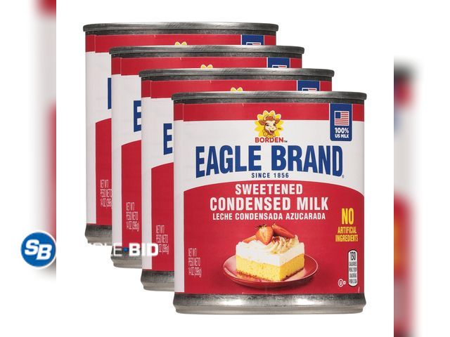Lot 58-54037 - Lot of (4) Eagle Brand 14oz Sweetened Condensed Milk, Great for Flan, Cooking, Baking, Drinks, Desse...