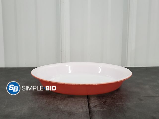 Lot 58-39909 - Vintage Pyrex  Flamingo 9” Pie Plate - 909 - in good condition