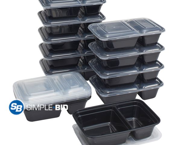 Lot 58-58641 - New Mainstays 15 Pack 2 Compartment Meal Prep Food Storage Containers
