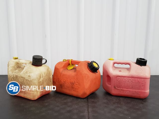 Lot 58-69040 - Lot of (3) Small Plastic Gas Containers