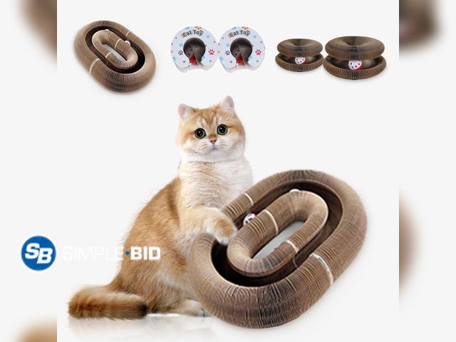 Lot 58-83131 - New 2pcs Kitty Curls Cat Toys,Magic Organ Cat Scratching Board for Indoor Cats, Foldable Accordion H...