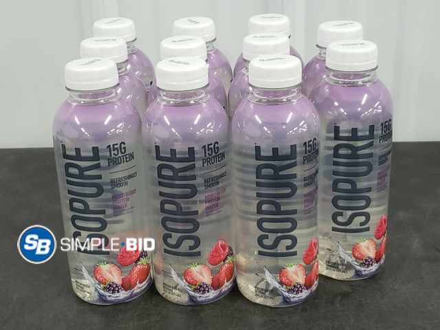 Lot 58-37859 - ISOPURE! Lot of (11) Isopure mixed berry protein water - unopened - out of box