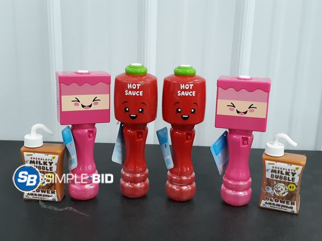 Lot 58-37095 - Lot of (6) New Kawaii Bubble Wands -- LED bubble blowers - variety of styles