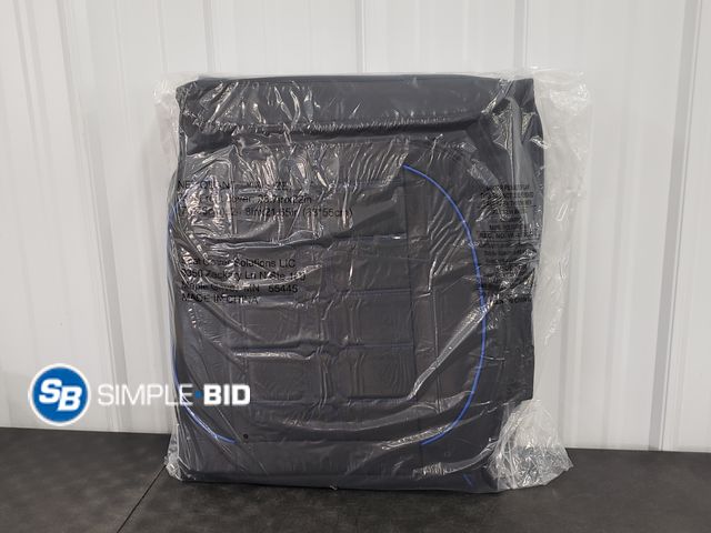 Lot 58-74827 - Lot of (2) Front Seat Covers - 24.8" x 21.65"- Black Leather with Blue Stripe