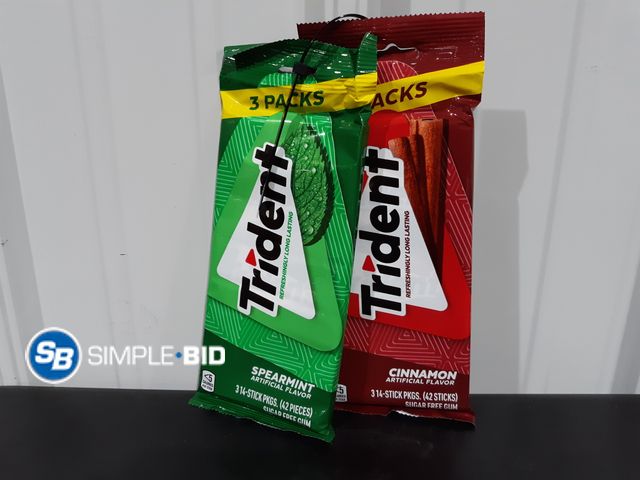 Lot 58-22043 - Lot of (2) 3 Pack Trident Gum Various Flavors