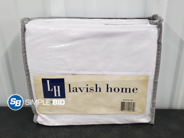 Lot 58-57022 - Lavish Home Series 1200 Brushed Microfiber Sheet Set White. Twin Size. 1 Flat Sheet (66" x 96"), 1 F...