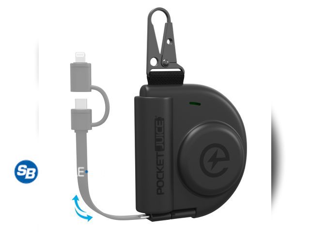 Lot 58-28411 - New Pocket Juice Extend 5K Portable Charger, 5,000mAh Power Bank with 27.5in. Charging Cable