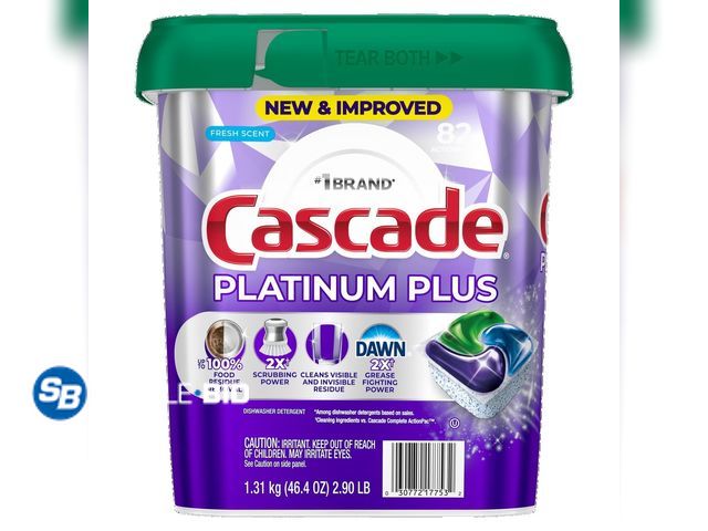 Lot 58-71806 - Cascade Platinum Plus Actionpacs, Fresh Scent, 82 Count - mostly full