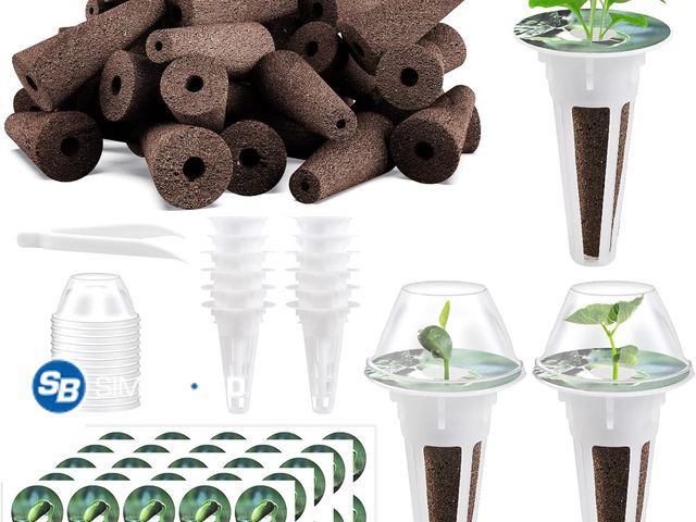 Lot 58-83332 - New Tigvio 125 Piece Hydroponic Pods Kit: Grow Anything with 50 Grow Sponges, 12 Baskets, 12 Domes, ...