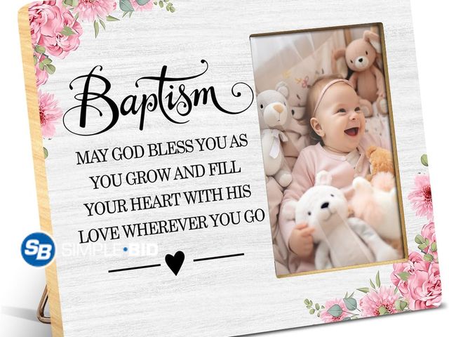 Lot 58-70451 - New  Baptism Picture Frame Gifts for Boy and Girl,4x6 Picture Frame | Christening Gifts for Girls,Ba...