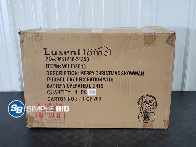 Lot 58-74224 - Luxom Home Trio Holiday Decorations with Lights - Snowman